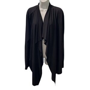 Worthington Woman Open Front Drapey Stretch L/S Cardigan Womens Size 2X Black